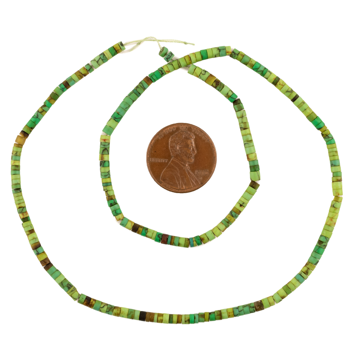 Lime Green Turquoise Heishi Beads (2mm)