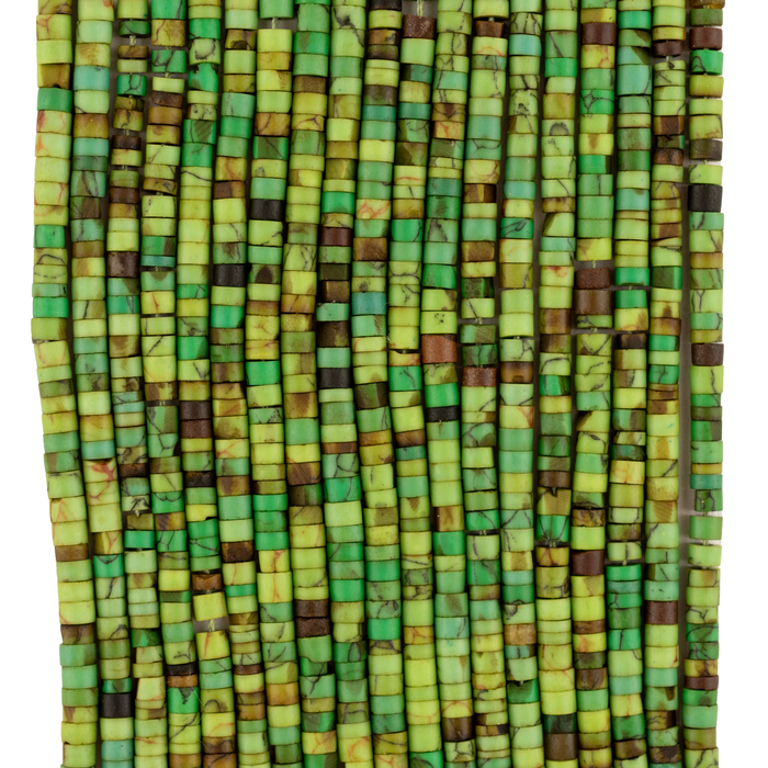 Lime Green Turquoise Heishi Beads (2mm)