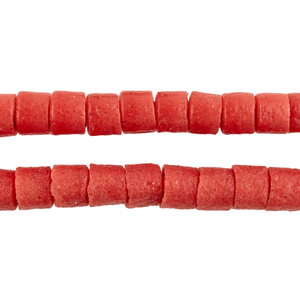 Coral Color Sandcast Cylinder Beads