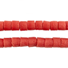 Coral Color Sandcast Cylinder Beads
