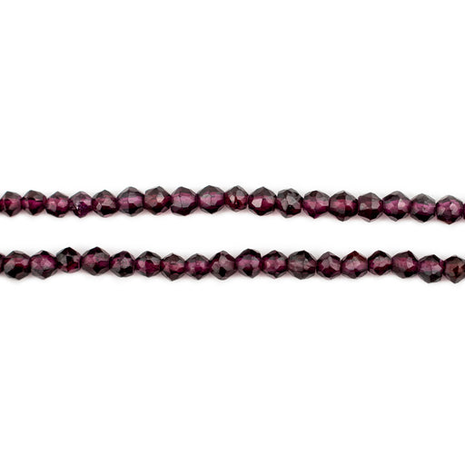 Faceted Hex Cut Almadine Garnet Beads (4mm) - The Bead Chest