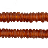 Dark Amber Rondelle Recycled Glass Beads