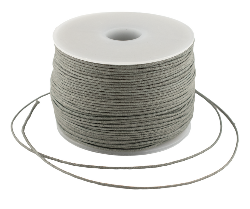0.5mm Groundhog Grey Waxed Cotton Cord (300ft)