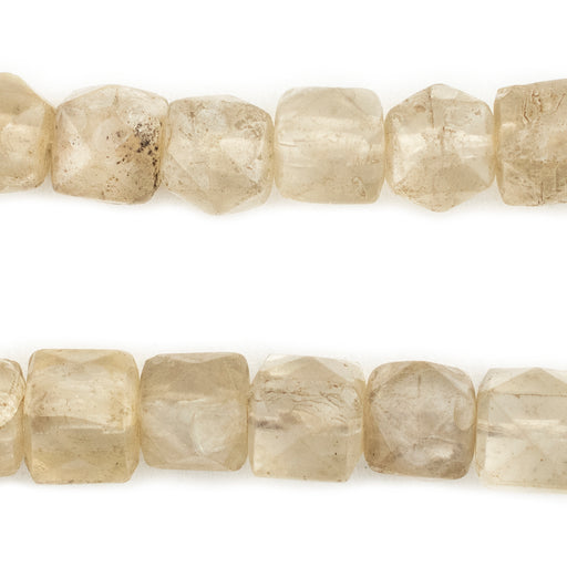 Clear Translucent Vaseline Cube Beads #13032