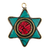 Teal & Coral Nepal Star of David Pendant