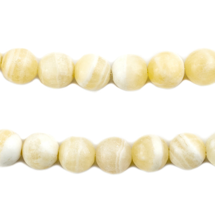 Round Matte Yellow Calcite Beads (10mm)