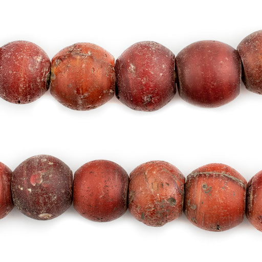 Antique Cornaline D'Aleppo White Heart Venetian Trade Beads #13715 - The Bead Chest