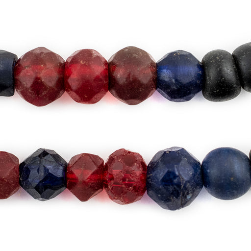 Mixed Blue & Red Medley Vaseline Beads #13717 - The Bead Chest