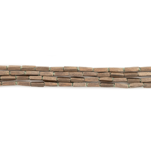 Dark Silver Rectangular Tube Ethiopian Beads (5x2mm)