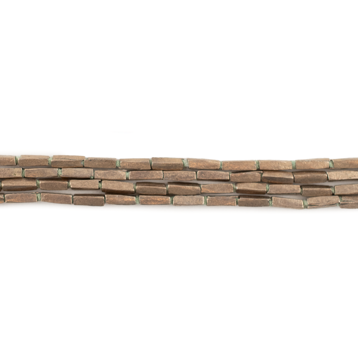 Dark Silver Rectangular Tube Ethiopian Beads (5x2mm)