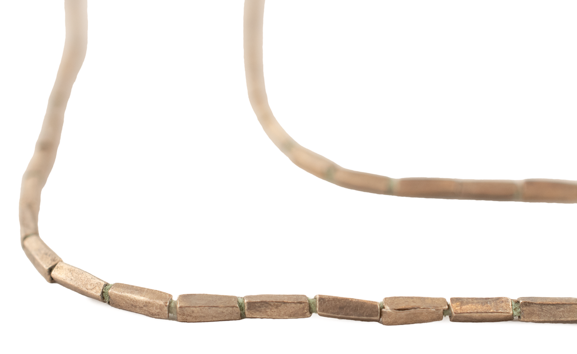 Dark Silver Rectangular Tube Ethiopian Beads (5x2mm)