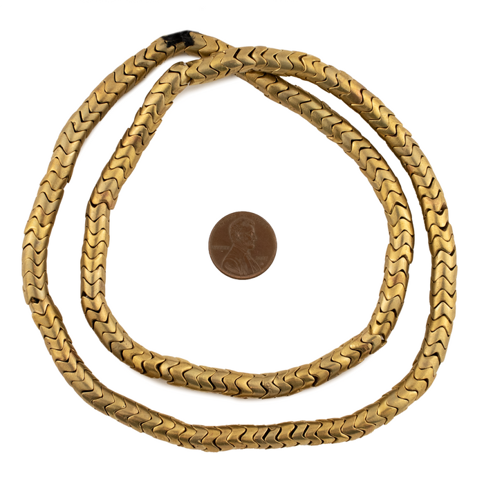 Brass Interlocking Snake Beads (7mm)