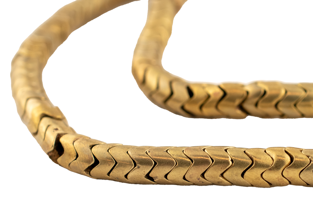 Brass Interlocking Snake Beads (7mm)