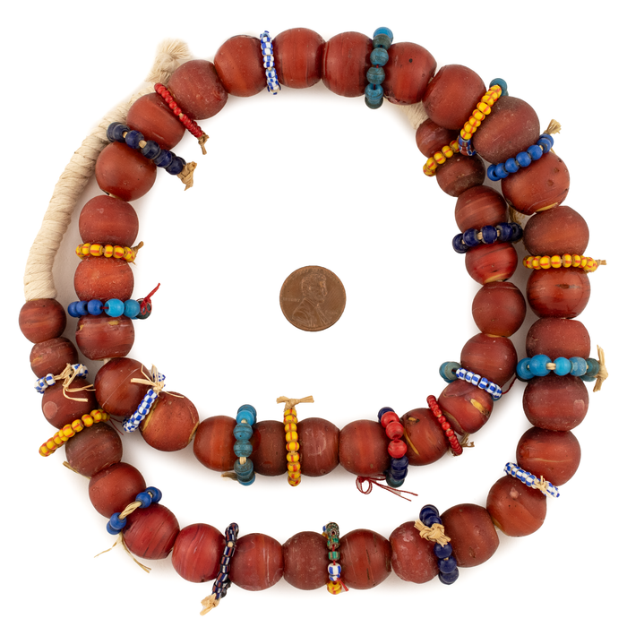 Antique Yoruba Chief White Heart Beads Necklace #17118