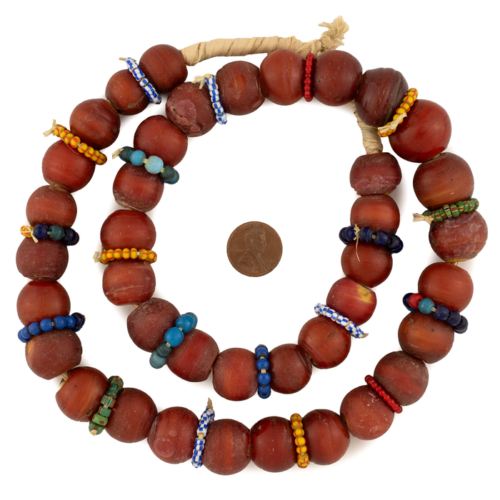 Antique Yoruba Chief White Heart Beads Necklace #17117