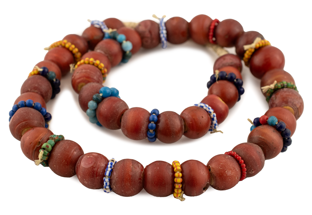 Antique Yoruba Chief White Heart Beads Necklace #17117