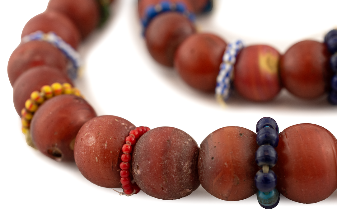 Antique Yoruba Chief White Heart Beads Necklace #17117