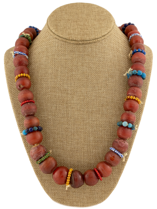 Antique Yoruba Chief White Heart Beads Necklace #17117