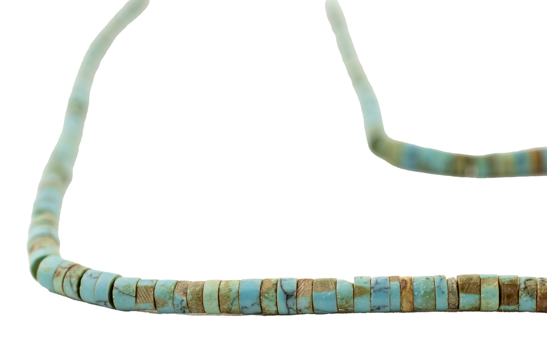 Green Afghan Turquoise-Style Cylindrical Heishi Beads (3mm)