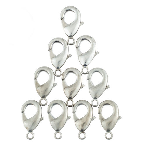 Silver Lobster Clasps (19mm, Set of 10)