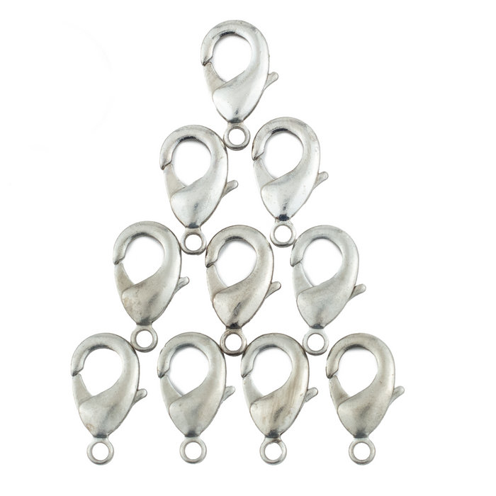 Silver Lobster Clasps (19mm, Set of 10)