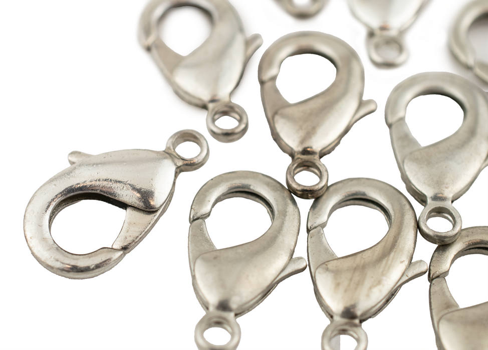 Silver Lobster Clasps (19mm, Set of 10)