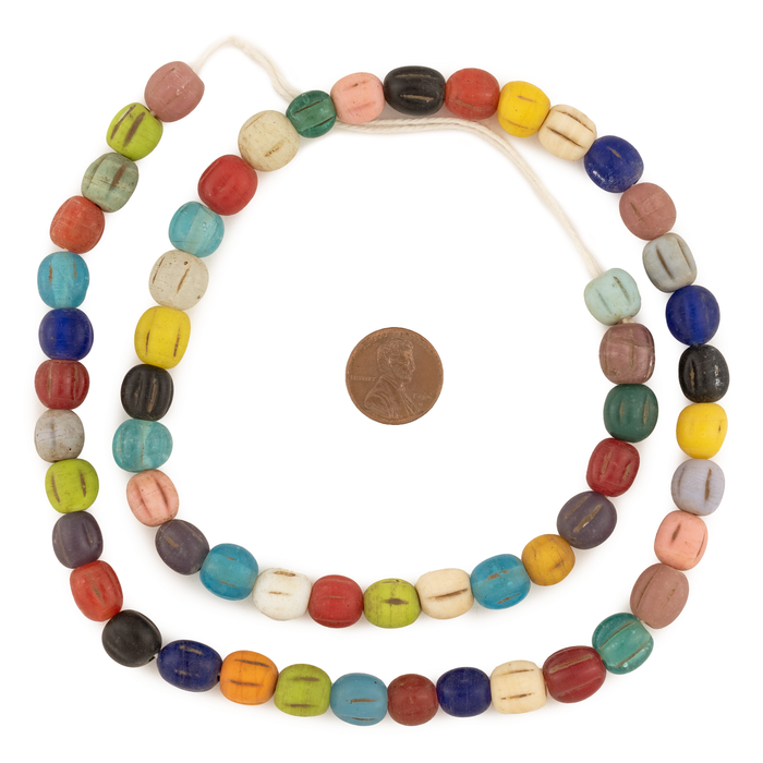 Rainbow Medley Java Glass Melon Beads (10mm)