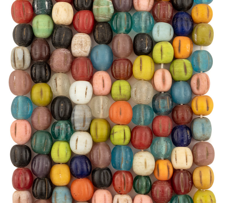 Rainbow Medley Java Glass Melon Beads (10mm)