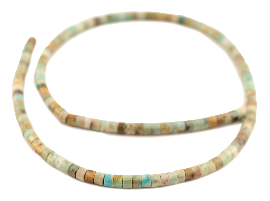 Green Cylindrical Turquoise Beads (4mm)