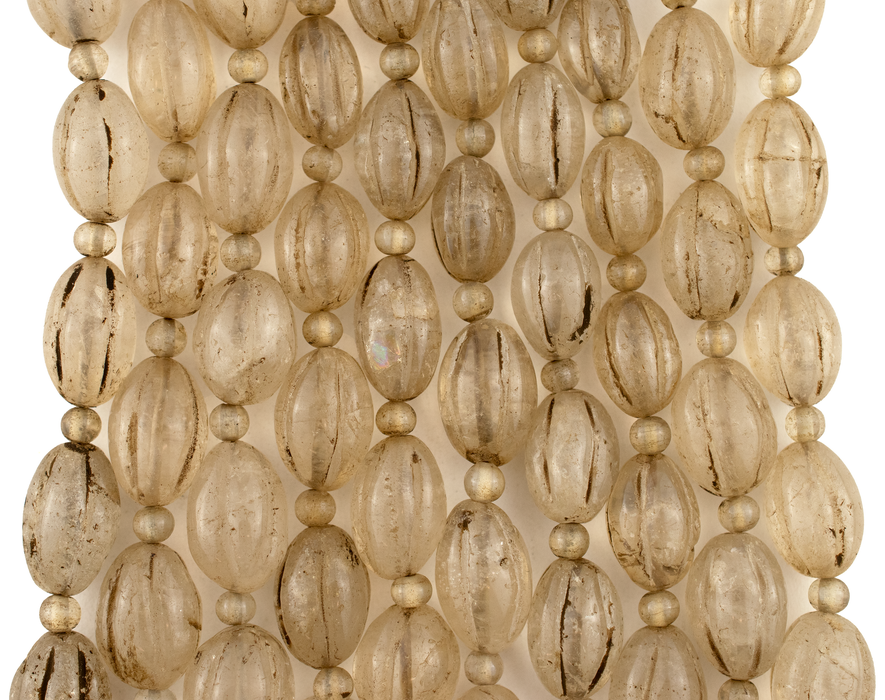Nepali Carved Quartz Stone Beads (21x16mm)