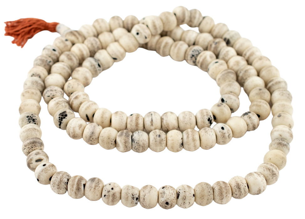 Rustic Grey Bone Mala Beads (14mm)