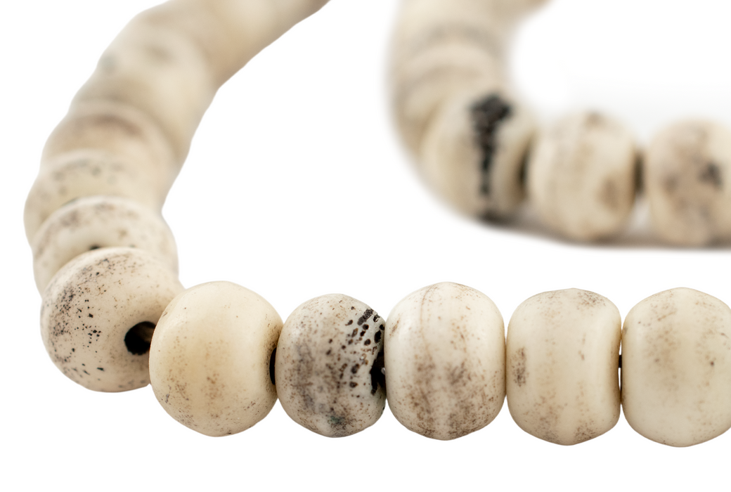 Rustic Grey Bone Mala Beads (14mm)
