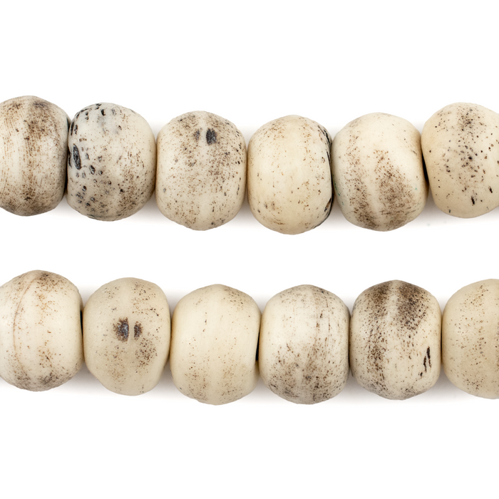 Rustic Grey Bone Mala Beads (14mm)