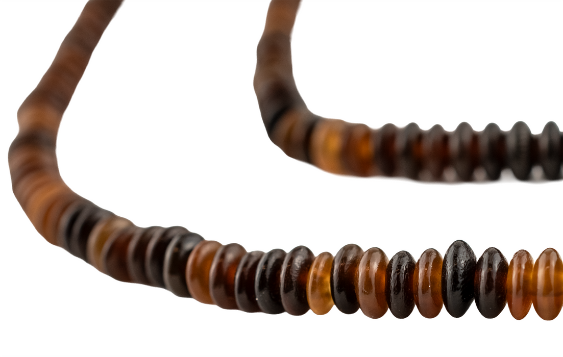 Dark Amber Saucer Horn Beads (6mm)