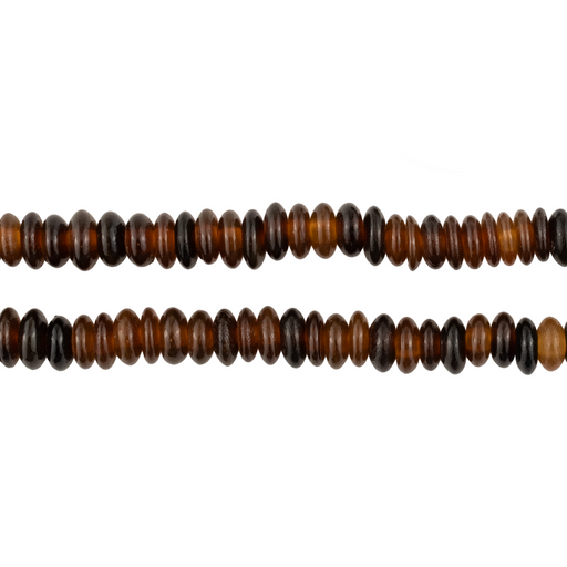 Dark Amber Saucer Horn Beads (6mm)