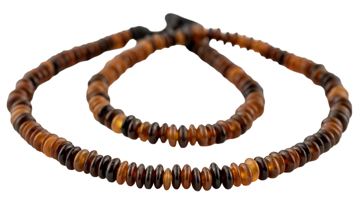 Dark Amber Saucer Horn Beads (6mm)