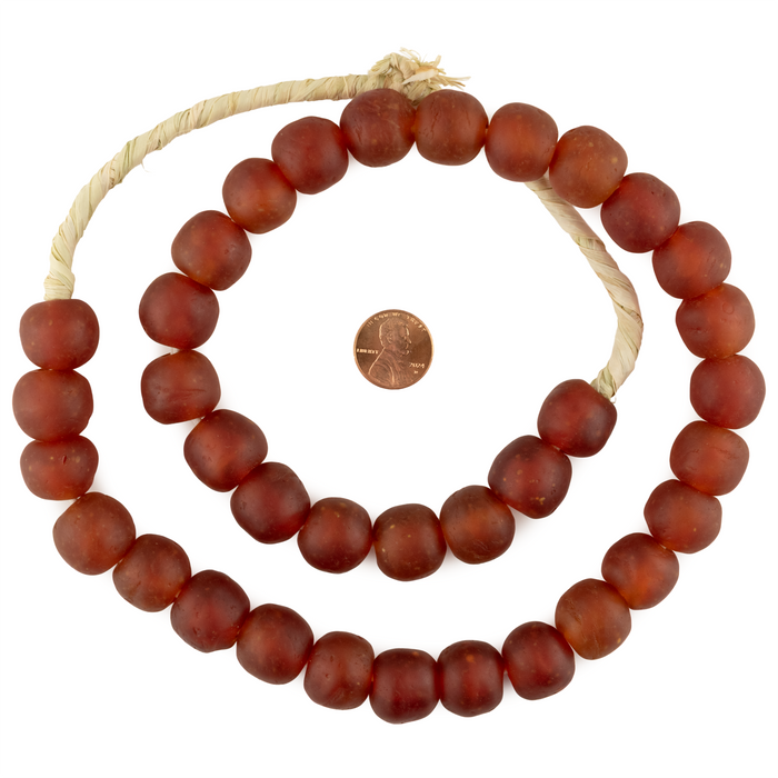 Caramel Recycled Glass Beads (18mm)