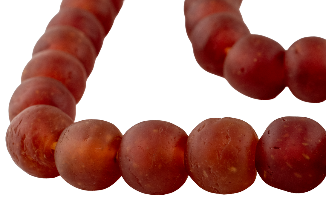 Caramel Recycled Glass Beads (18mm)
