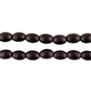 Dark Brown Oval Natural Wood Beads (9x6mm)