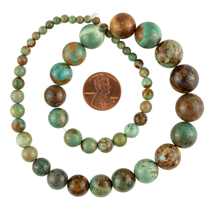 Graduated Round Turquoise Beads (4-14mm)