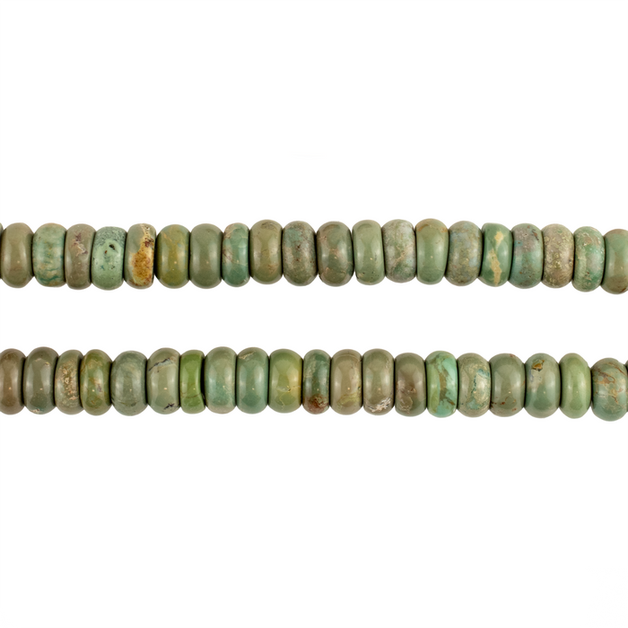 Green Turquoise Rondelle Beads (6mm)
