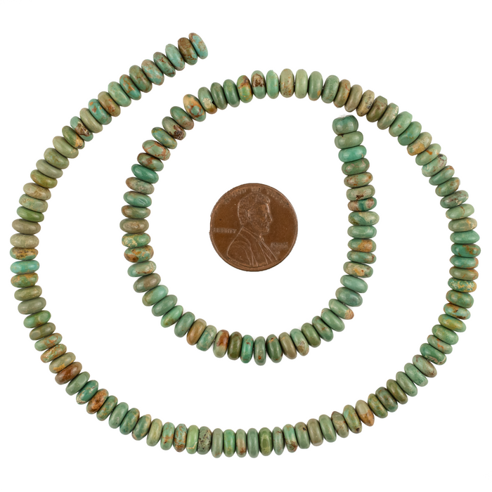 Green Turquoise Rondelle Beads (6mm)