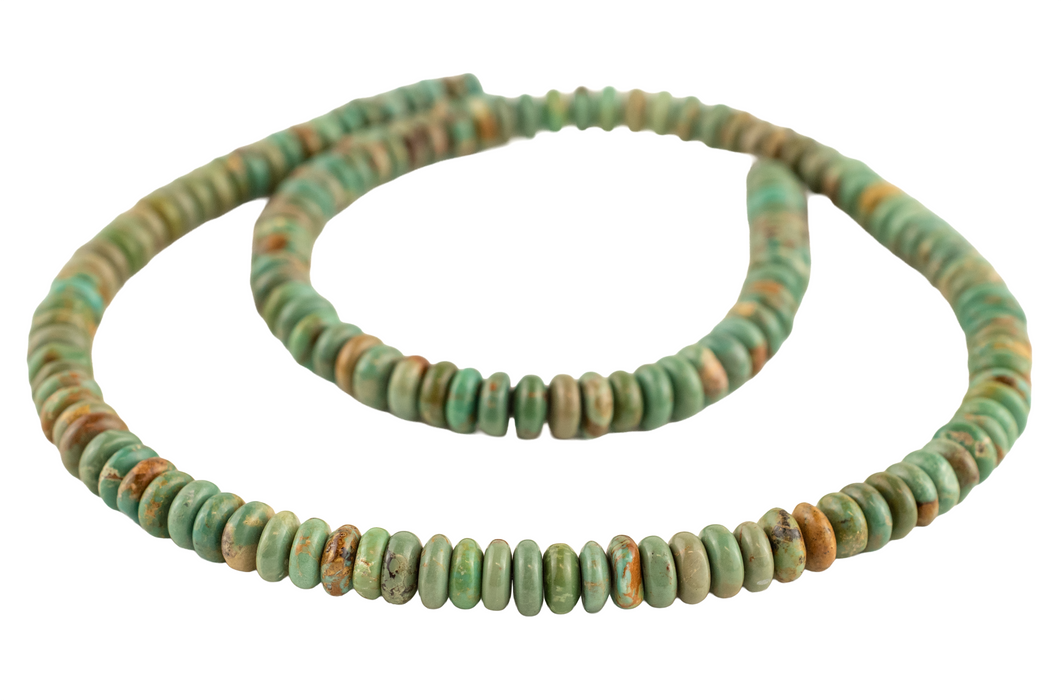 Green Turquoise Rondelle Beads (6mm)