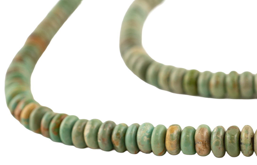 Green Turquoise Rondelle Beads (6mm)