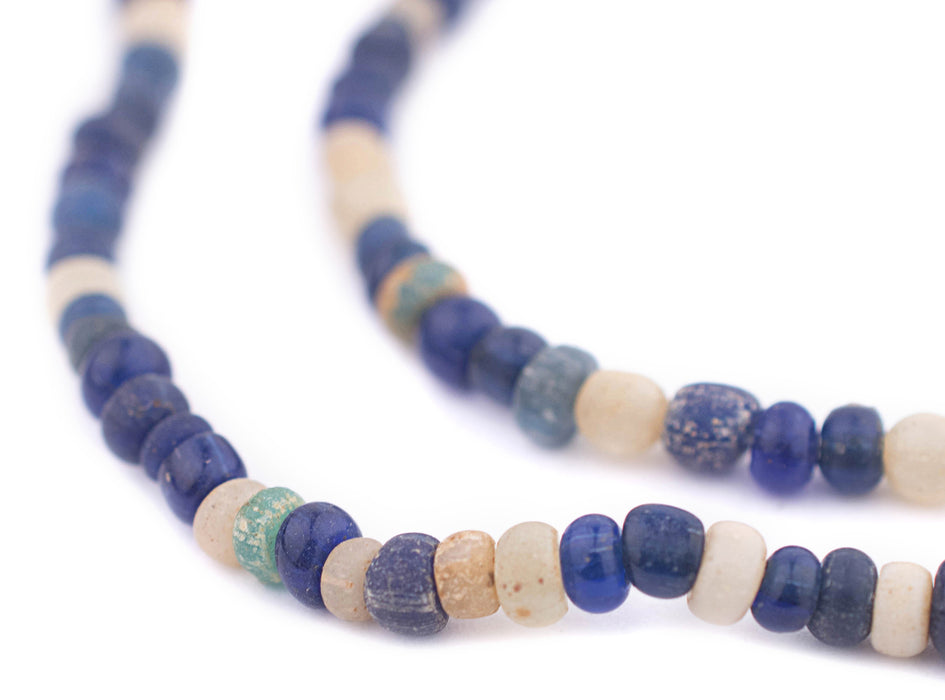 Blue Ancient Djenne Nila Glass Beads #9854