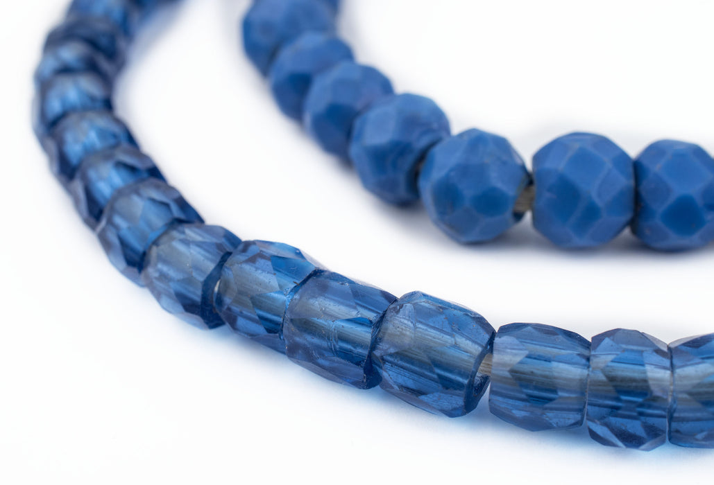 Rare Multifaceted Russian Blue Beads - The Bead Chest