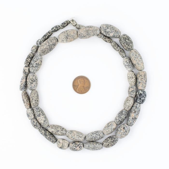 Ancient Oval Mali Granite Stone Beads