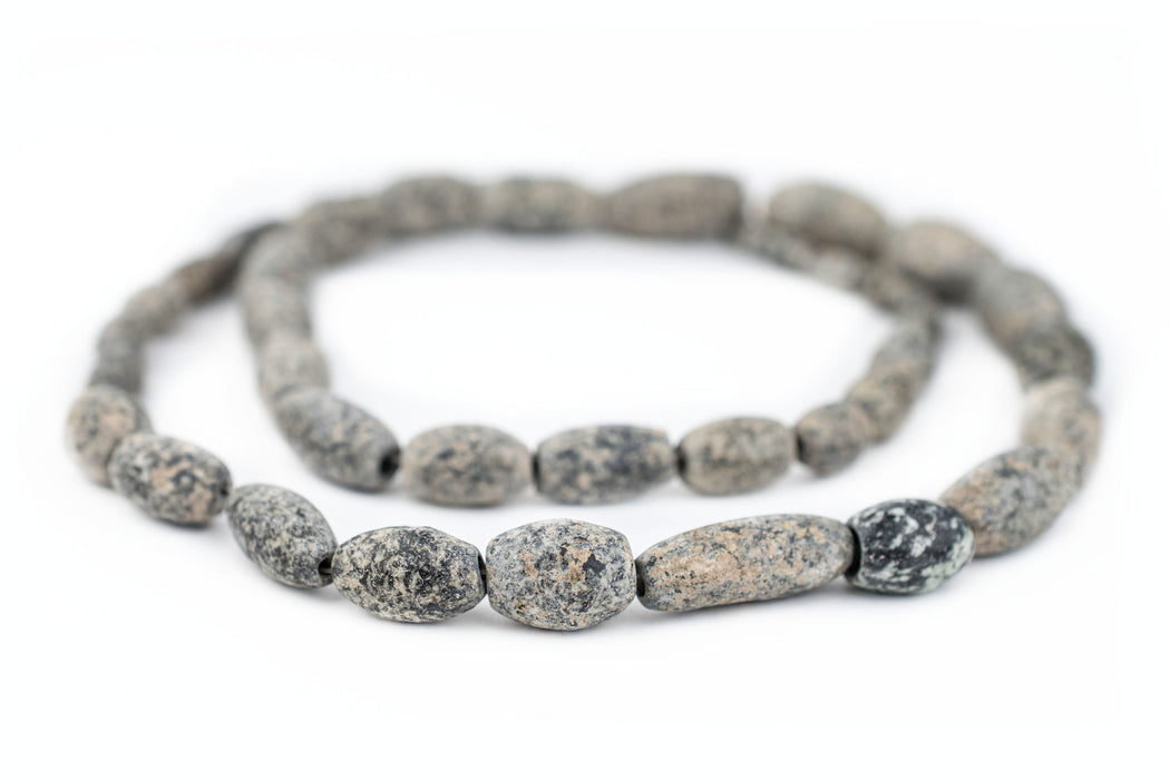 Ancient Oval Mali Granite Stone Beads