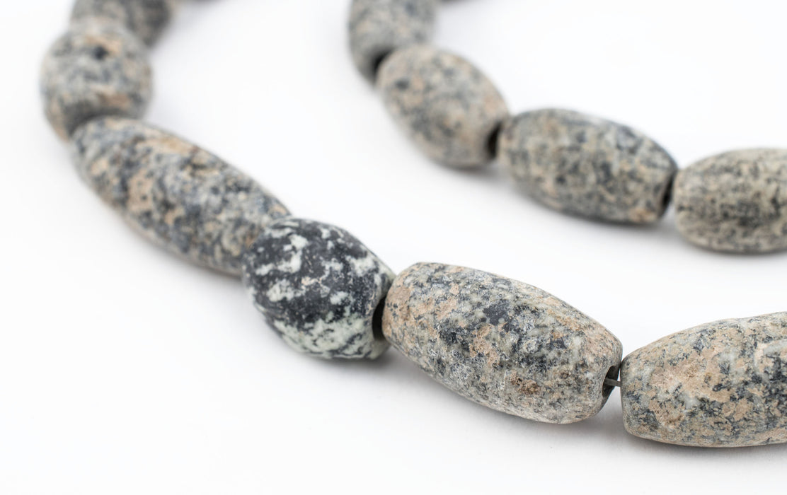 Ancient Oval Mali Granite Stone Beads