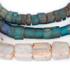 Old Aqua Ghana Glass & Moon Bead Medley #2614